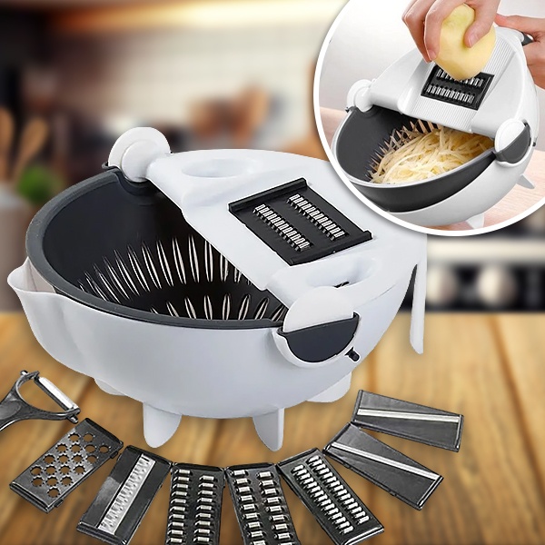 9 in 1 dārzeņu griezējs ar iztukšošanas grozu | SORTEX