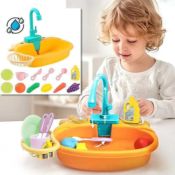 Bērnu virtuves izlietne ar tekošu krānu | SINKIFUN