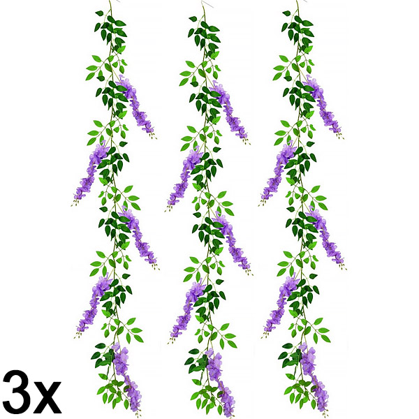 3x Mākslīga vistērija ziedu vīnogulājs | WISBLOOM