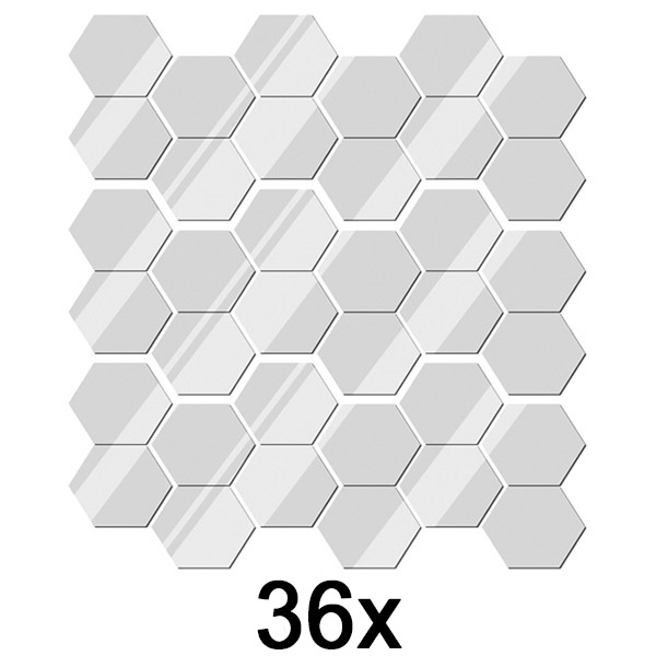 3x Spoguļu sienas uzlīmes (12 gab.) | HEXAGEM
